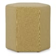 Brock 17 inch Wide Contemporary Footstool in Dijon Yellow Linen Look Fabric