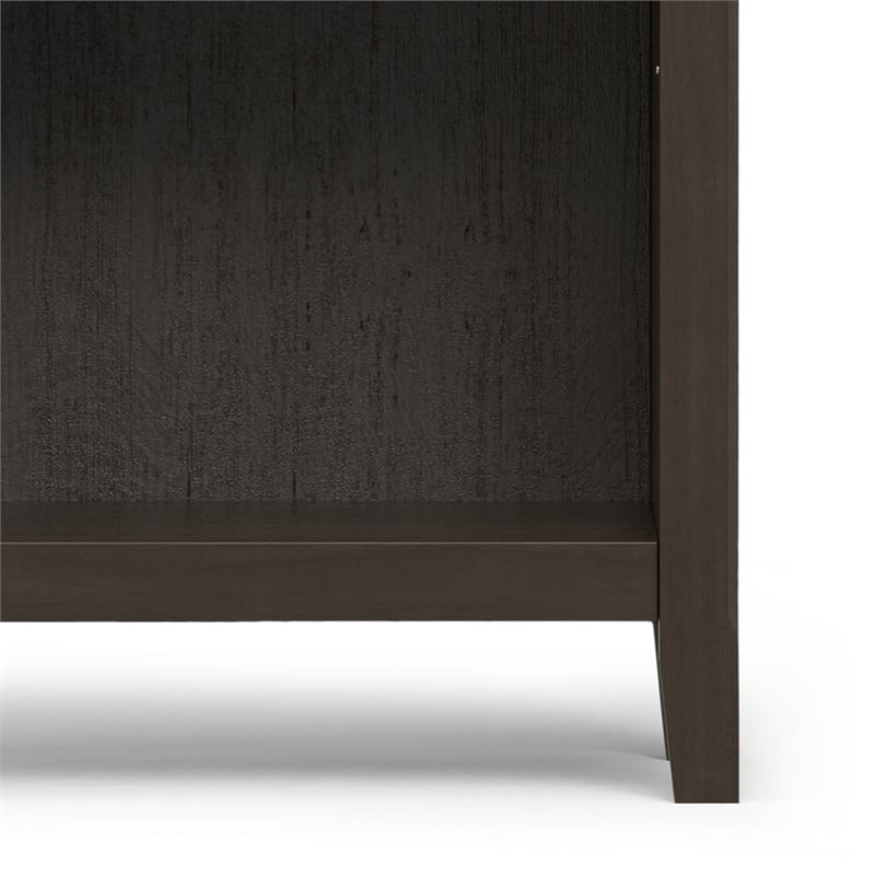 Amherst 24 inch Wide Solid Wood Transitional 5 Shelf Bookcase in Hickory Brown