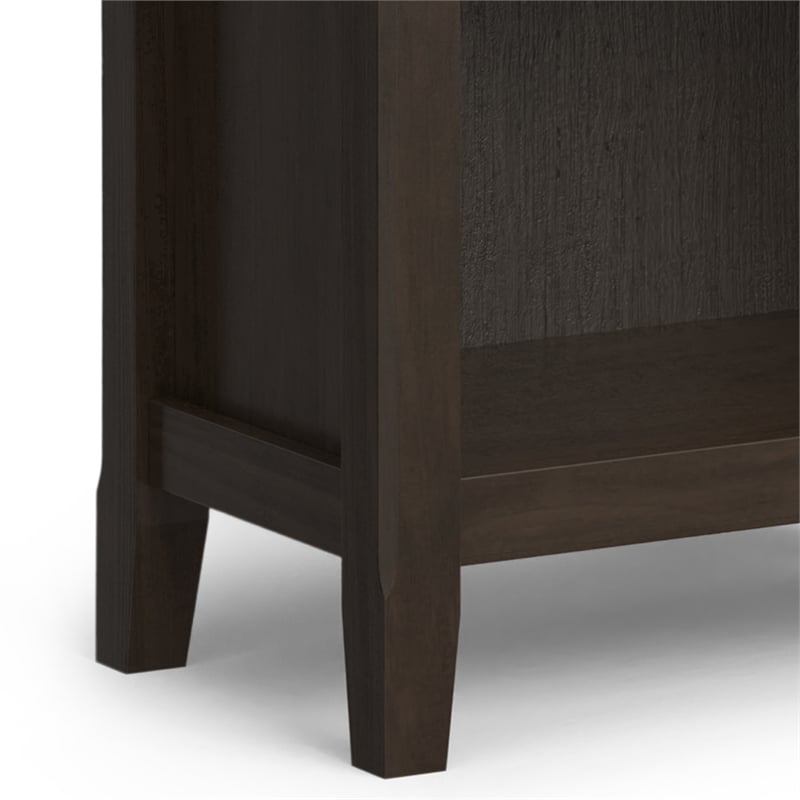 Amherst 24 inch Wide Solid Wood Transitional 5 Shelf Bookcase in Hickory Brown