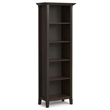 Amherst 24 inch Wide Solid Wood Transitional 5 Shelf Bookcase in Hickory Brown
