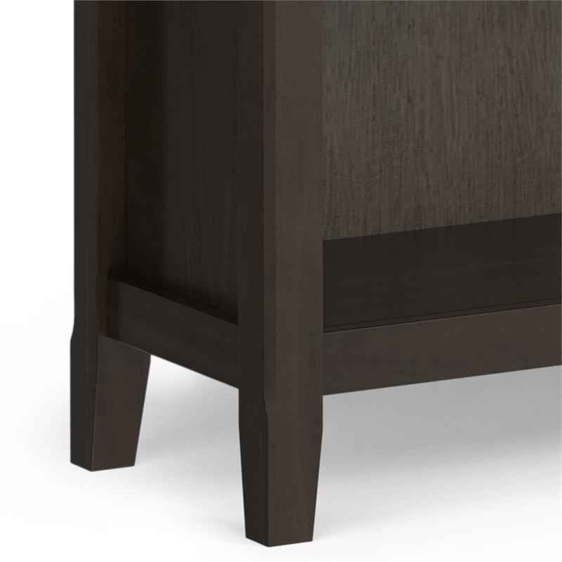 Amherst 36 inch Wide Solid Wood Transitional 5 Shelf Bookcase in Hickory Brown