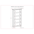 Amherst 36 inch Wide Solid Wood Transitional 5 Shelf Bookcase in Hickory Brown