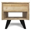 Simpli Home Lowry Solid Wood & Metal End Side Table in Natural/Black