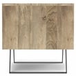 Simpli Home Lowry Solid Wood & Metal End Side Table in Natural/Black