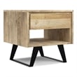 Simpli Home Lowry Solid Wood & Metal End Side Table in Natural/Black