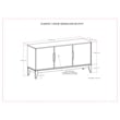 Simpli Home Harper 3-Door Solid Wood Sideboard Buffet/Storage in Walnut Brown