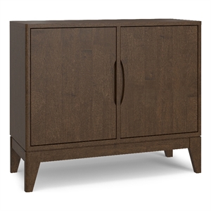 Simpli Home Harper 2-Door Solid Wood Sideboard Buffet/Storage in Walnut Brown