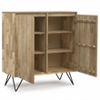 Simpli Home Hunter Solid Wood & Metal Medium Storage Cabinet in Natural