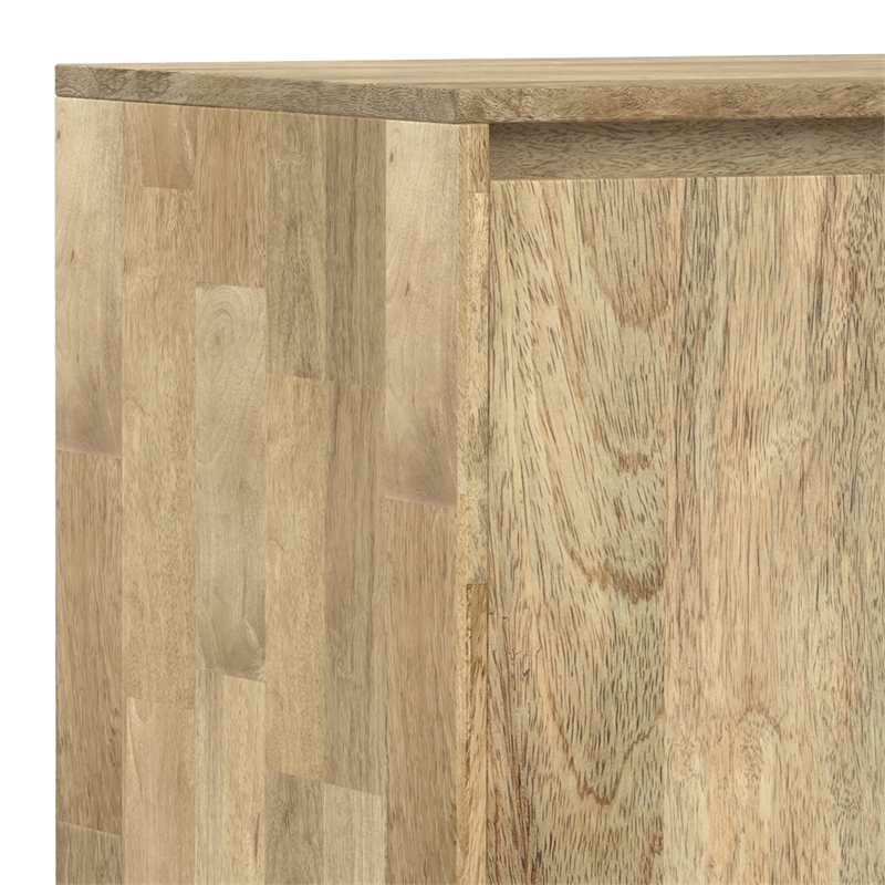 Simpli Home Hunter Solid Wood & Metal Medium Storage Cabinet in Natural