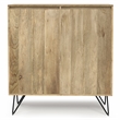 Simpli Home Hunter Solid Wood & Metal Medium Storage Cabinet in Natural