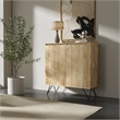 Simpli Home Hunter Solid Wood & Metal Medium Storage Cabinet in Natural