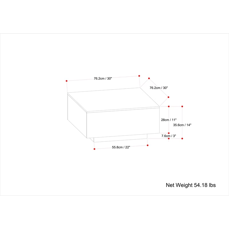 Simpli Home Lockhart Square Solid Wood Coffee Table in Natural