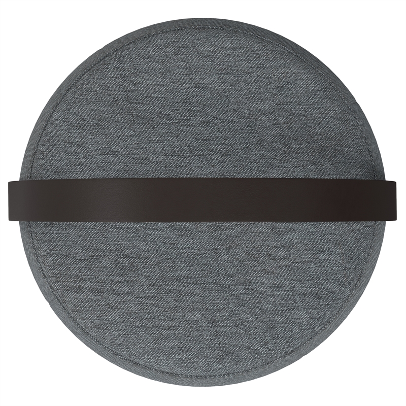 Ramsay 16 inch Wide Contemporary Irregular Footstool in Gray  Linen Look Fabric