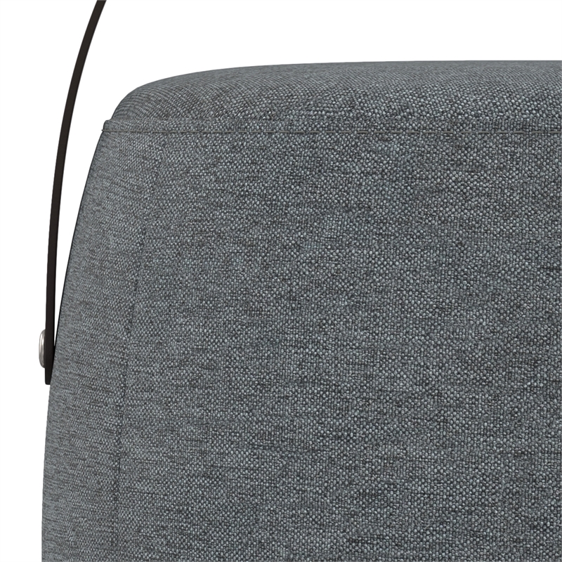 Ramsay 16 inch Wide Contemporary Irregular Footstool in Gray  Linen Look Fabric