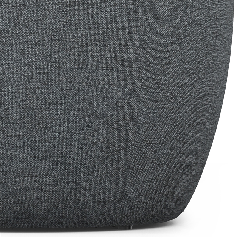 Ramsay 16 inch Wide Contemporary Irregular Footstool in Gray  Linen Look Fabric