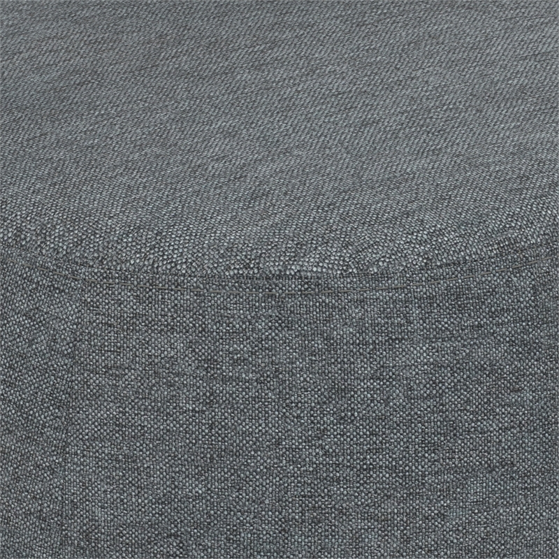 Ramsay 16 inch Wide Contemporary Irregular Footstool in Gray  Linen Look Fabric