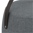 Ramsay 16 inch Wide Contemporary Irregular Footstool in Gray  Linen Look Fabric