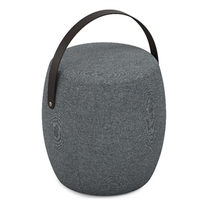 Ramsay 16 inch Wide Contemporary Irregular Footstool in Gray  Linen Look Fabric