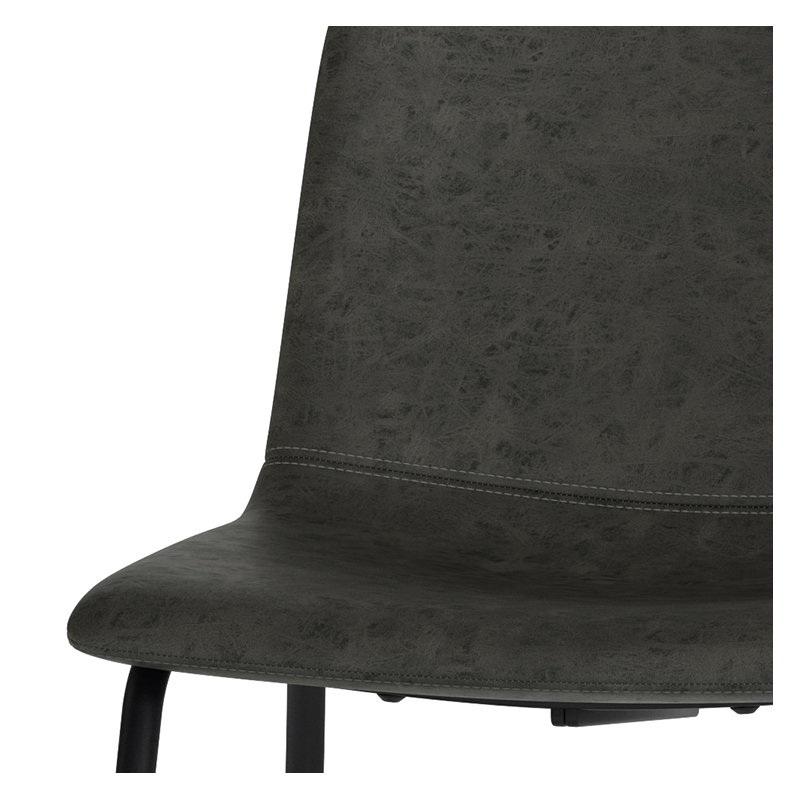 Warner/Eastwood Modern 9Pc Dining Set with 8Dining Chairs in Gray Faux Leather