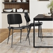 Hayley  Modern Urban Dining Chair (Set of 2) in Black  Vegan Faux Leather