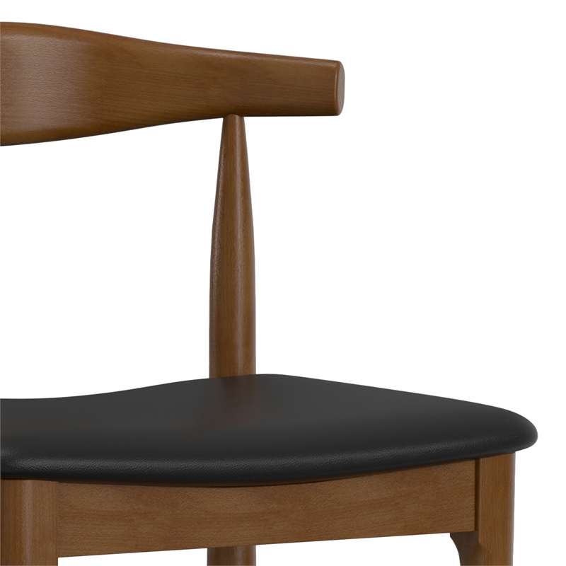 Molly  29 inch Bar Stool in Black Vegan Faux Leather & Fully Assembled