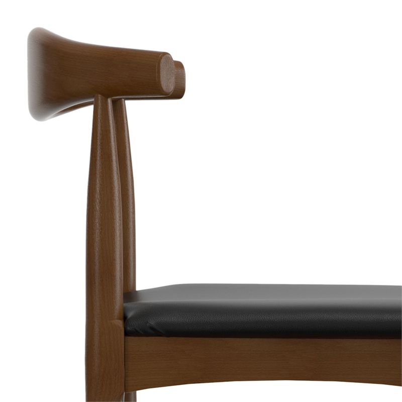 Molly  29 inch Bar Stool in Black Vegan Faux Leather & Fully Assembled