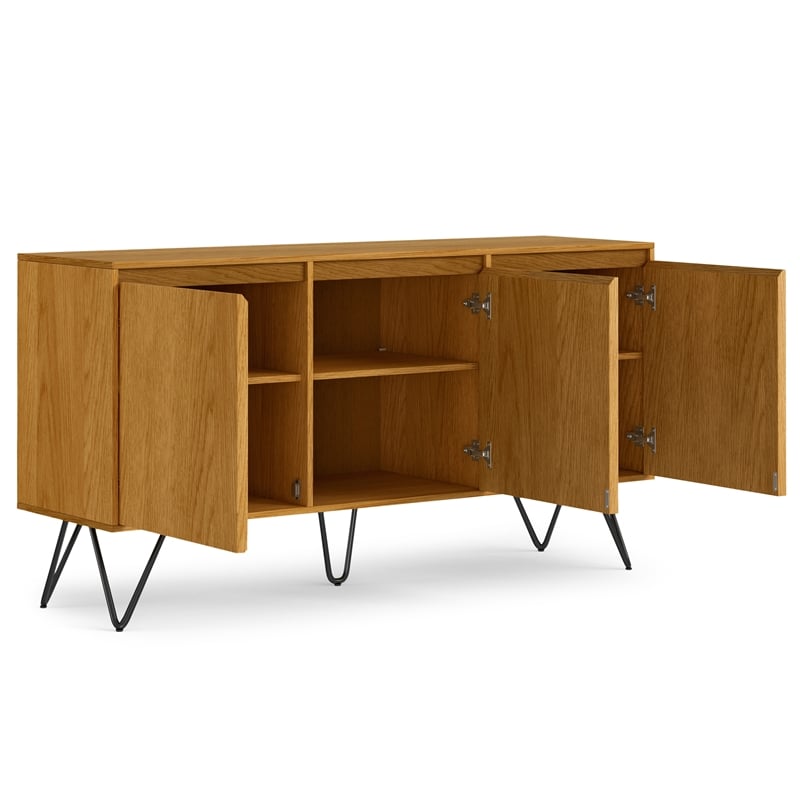 Hunter 60 inch x 18 inch Rectangle Industrial Sideboard Buffet in Oak Veneer