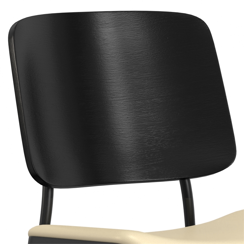 Hayley  Modern Urban Dining Chair (Set of 2) in Cream Vegan Faux Leather