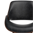 Malden Modern 7Pc Dining Set with 6 Chairs in Black faux leather & 72