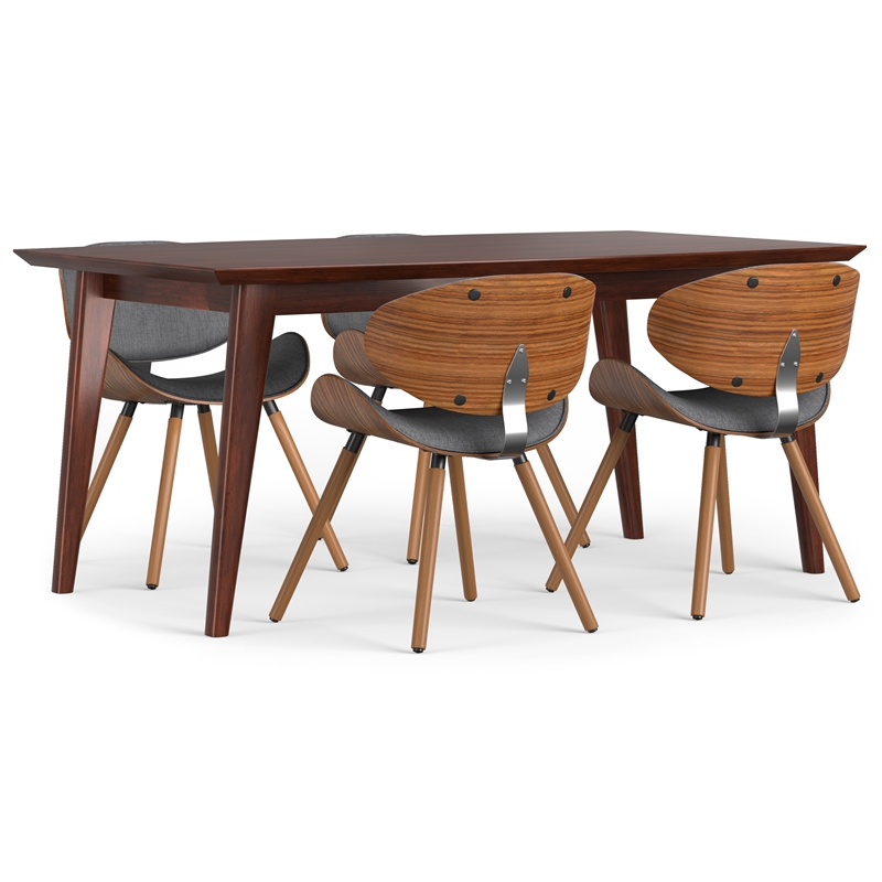 Marana / Draper Modern 5 Pc Dining Set with 4 Chairs in Gray fabric & 66