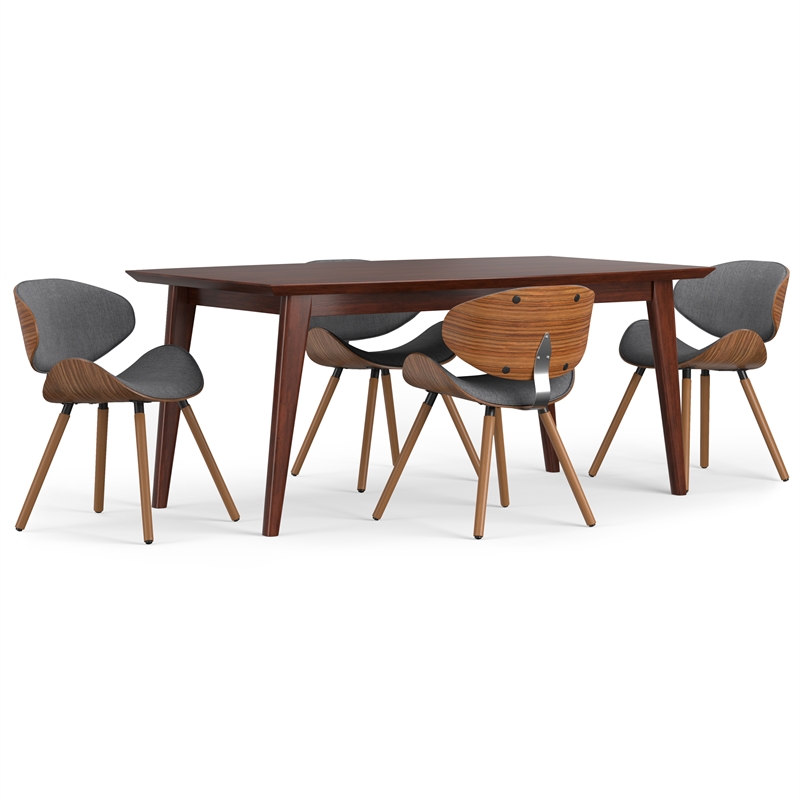 Marana / Draper Modern 5 Pc Dining Set with 4 Chairs in Gray fabric & 66