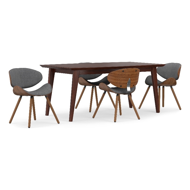 Marana / Draper Modern 5 Pc Dining Set with 4 Chairs in Gray fabric & 66