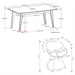 Marana/Draper Modern 5Pc Dining Set with 4Chairs in Brown Faux Leather&66