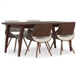 Malden/Draper Modern 5 Pc Dining Set with Bench & 4 Chairs in Cream & 66
