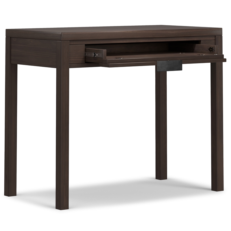 Hollander SOLID WOOD Contemporary 38 inch Wide Small Desk in Warm Walnut Brown