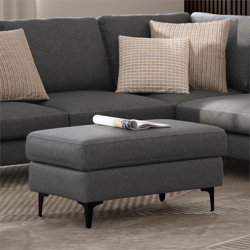 Ava Ottoman in Tightly Woven Performance Fabric