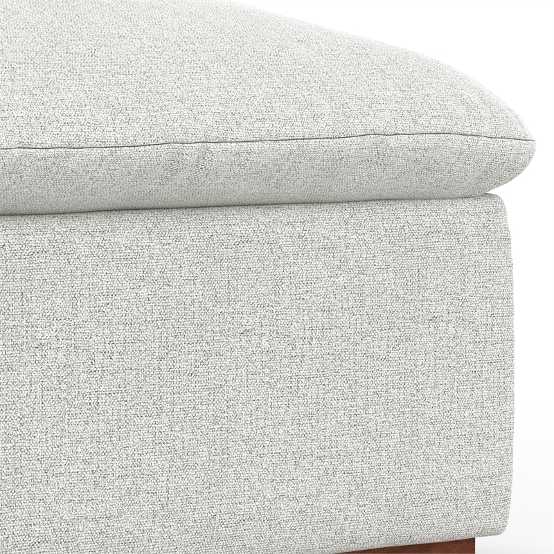 Simpli Home Jasmine Ottoman in Cloud Gray Performance Fabric & Assembled