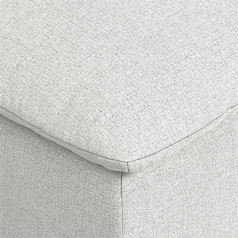 Simpli Home Jasmine Ottoman in Cloud Gray Performance Fabric & Assembled