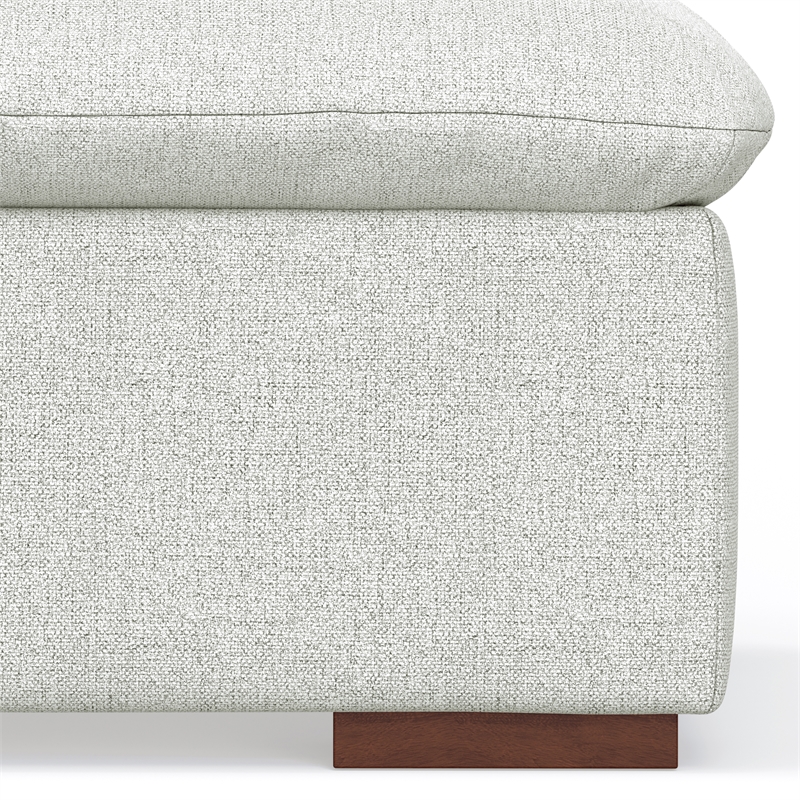 Simpli Home Jasmine Ottoman in Cloud Gray Performance Fabric & Assembled