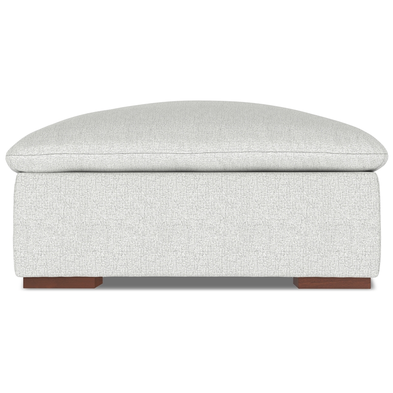 Simpli Home Jasmine Ottoman in Cloud Gray Performance Fabric & Assembled