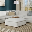 Simpli Home Jasmine Ottoman in Cloud Gray Performance Fabric & Assembled
