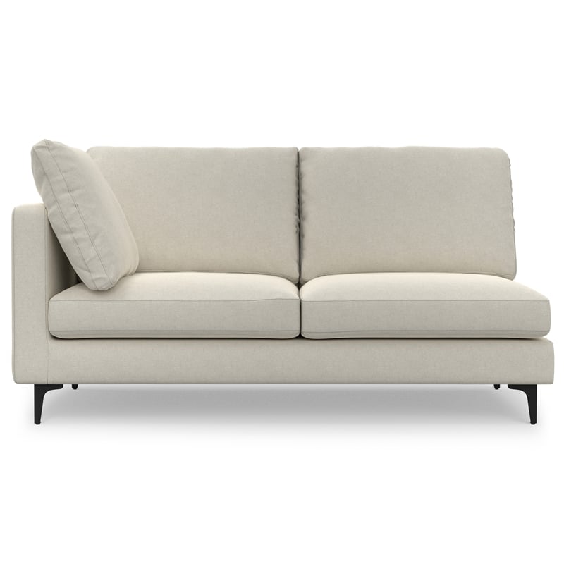 Simpli Home Ava Corner Sectional in Tightly Woven off white Performance Fabric