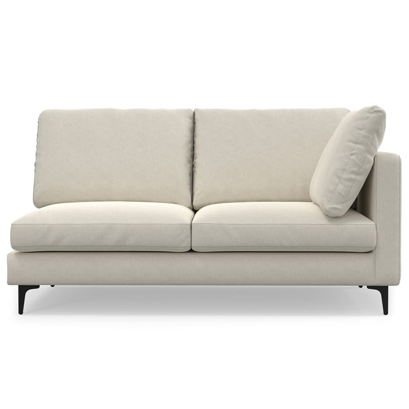 Simpli Home Ava Corner Sectional in Tightly Woven off white Performance Fabric
