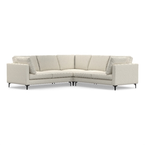 ava corner sectional in tightly woven off white performance fabric