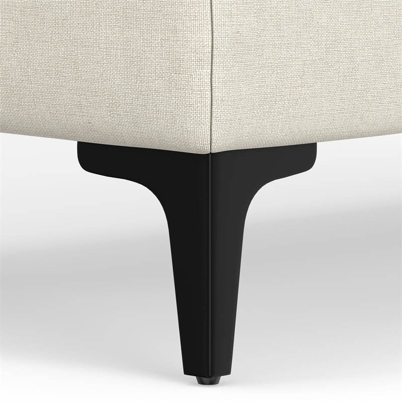 Ava Ottoman in Tightly Woven Performance off white Fabric