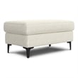 Ava Ottoman in Tightly Woven Performance off white Fabric