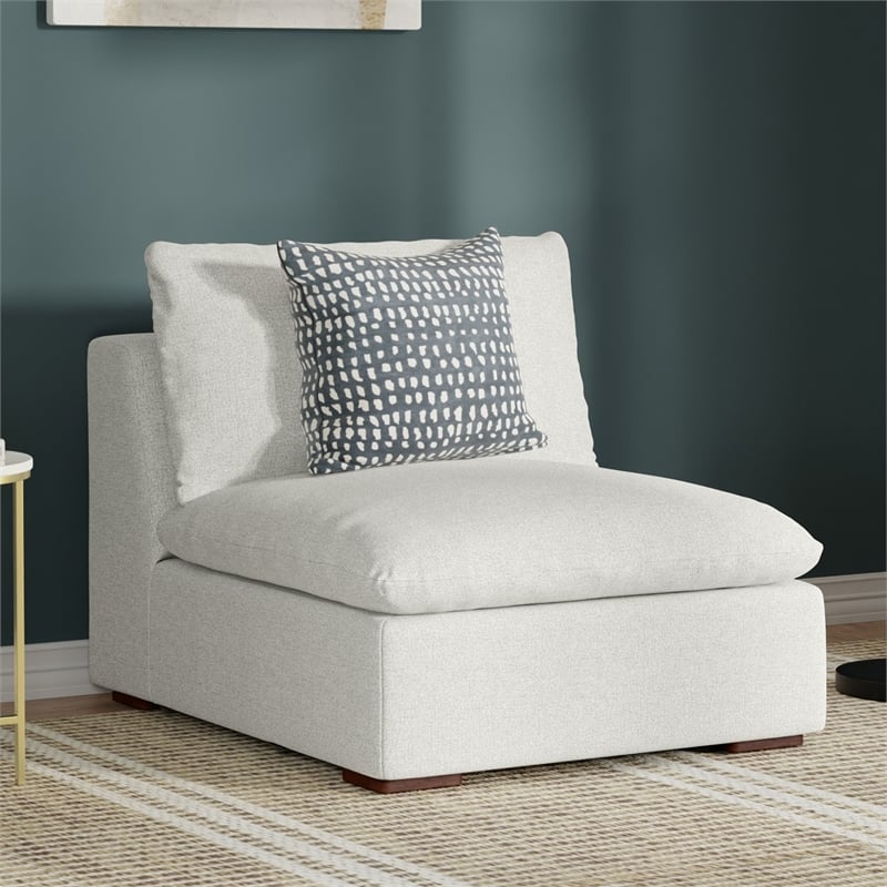 Simpli Home Jasmine Center Armless Sofa Module in Performance Fabric