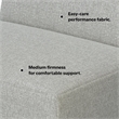 Rex Center Armless Sofa Module in Tightly Woven Performance Fabric
