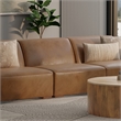Simpli Home Rex Center Armless Sofa Module in Genuine Leather