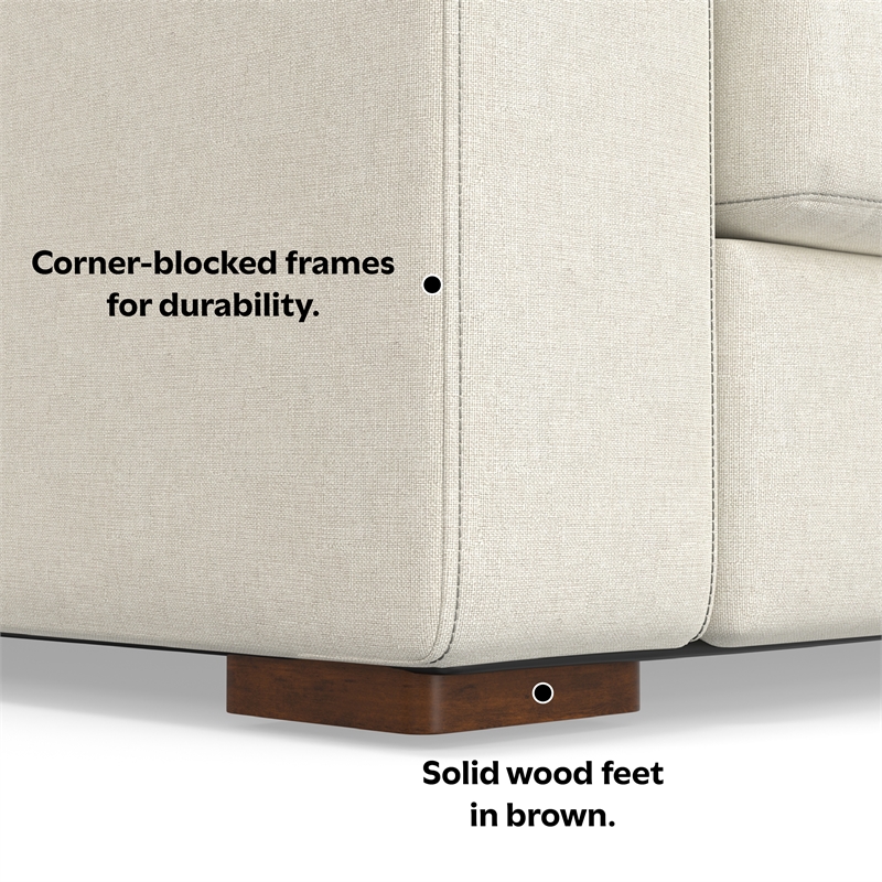 Charlie 78-inch Sofa in Tightly Woven Performance Fabric in Off white